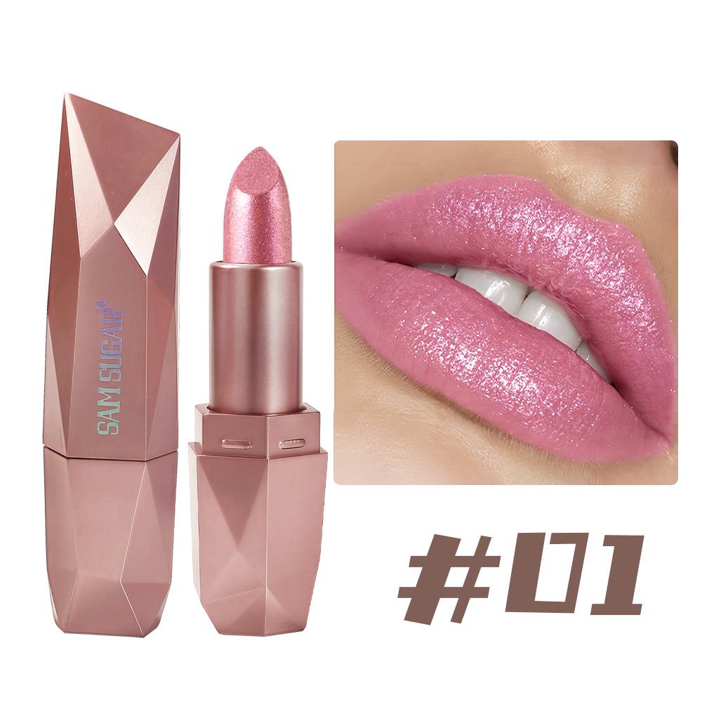 Glitzernder Schimmernder Metallischer Lippenstift Perlglänzende Lippenfarbe, Lang Haltend Lippen Mattes Lippen Make-up Geschenke für Frauen Lippenöl Kosmetik