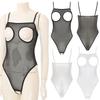 Sexy Lingerie Bodysuit Open Cup Crotchless Thong Leotard Jumpsuit Womens One-piece Tights Bikini Nightwear