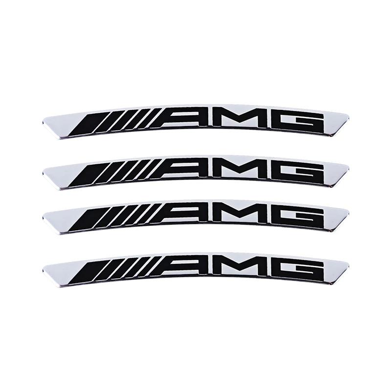 4pcs AMG Emblem Car Wheel Sticker Rims Cover Decal Accessories For  Mercedes Benz Brabus Smart Maybach W204 GLC CLA W205 W203