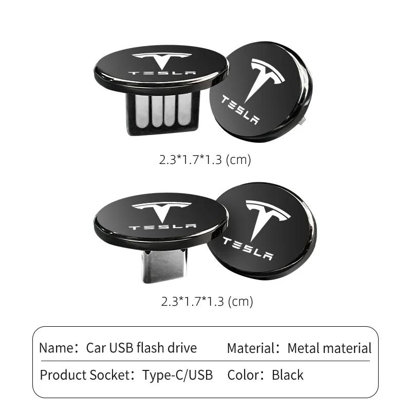 Samolepka na auto USB flash disk pro auto Tesla přenosný mini typ C USB flash disk paměťový klíč Příslušenství do interiéru auta pro Tesla Model 3 Model
