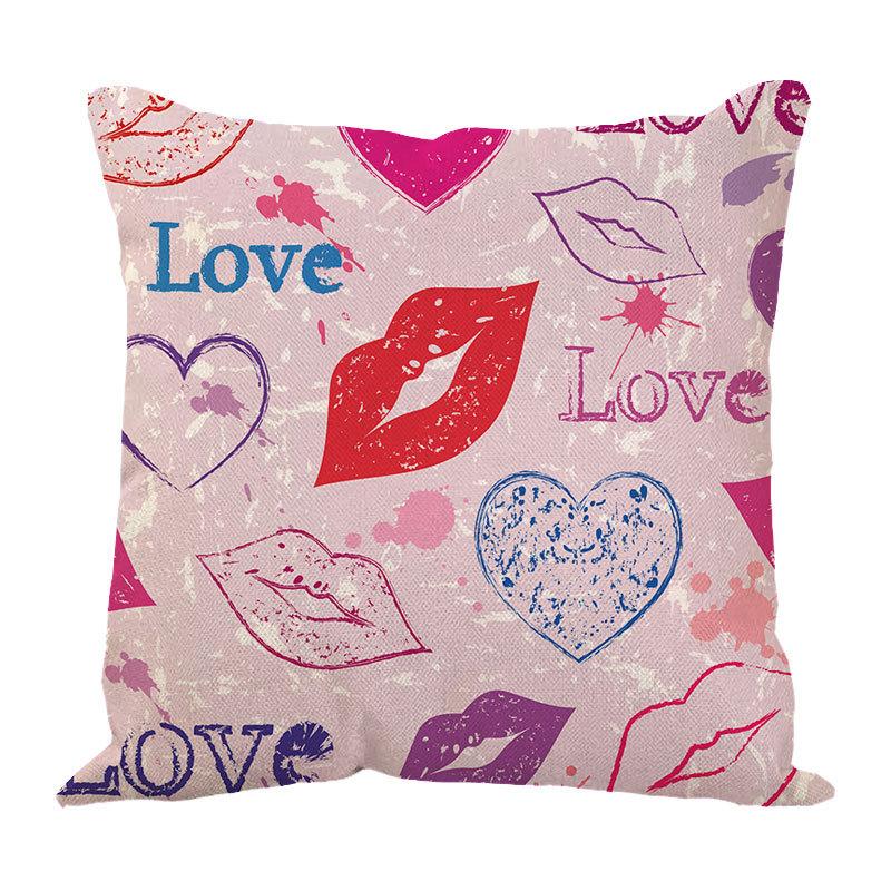 New Valentine'S Day Love Letter Pattern Pillow Cover Sofa Pillow Cover Premium Durable Quality Useful Practical