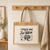 Sac cabas jute - PLANETEE - J'peux pas minimaliste - Toile de jute et coton - 21 L (43×33×21 cm) - Illustration au trait noir