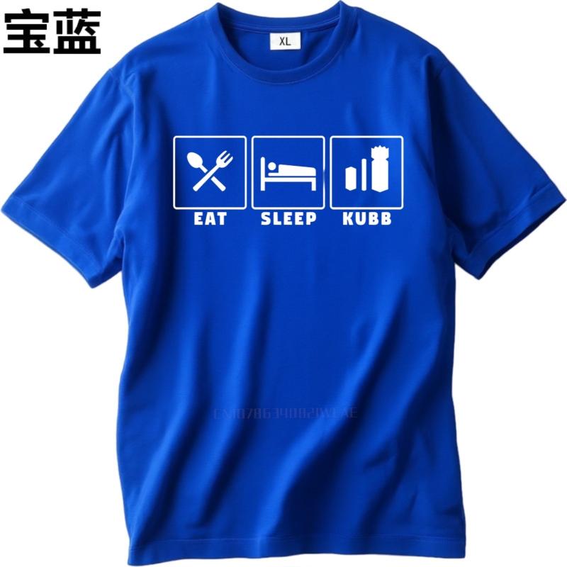 Men cotton tshirt Brand summer For him tshirt Eat Sleep Kubb Short Sleeve Breathable ONeck Top tees Brand t shirt for man