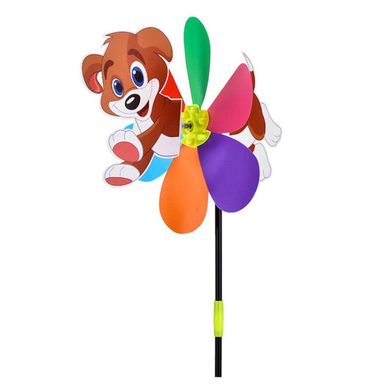 Six Colors Three-dimensional Windmill Cartoon Children Toys Home Garden Decoration Wind Spinner Whirligig Yard Decor
