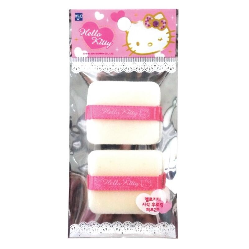 Квадратная пуховка Hello Kitty с флоком 2 шт.