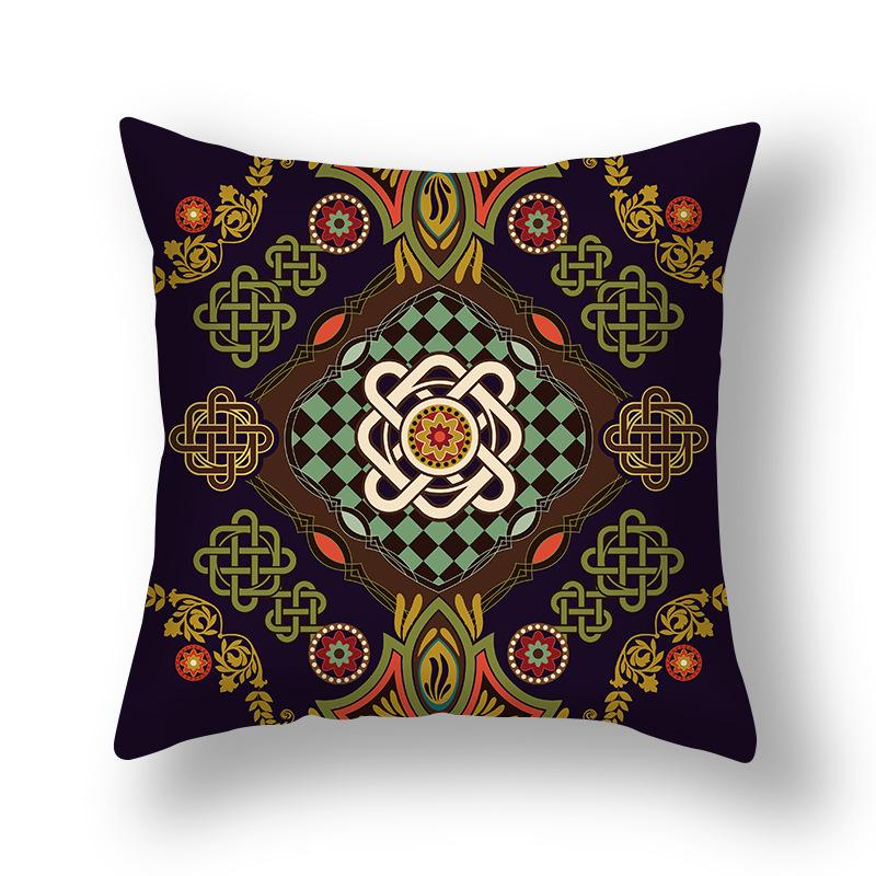 New Persian Carpet Pillowcase Holiday Decorative Pillow Short Plush Cartoon Print Sofa Pillow