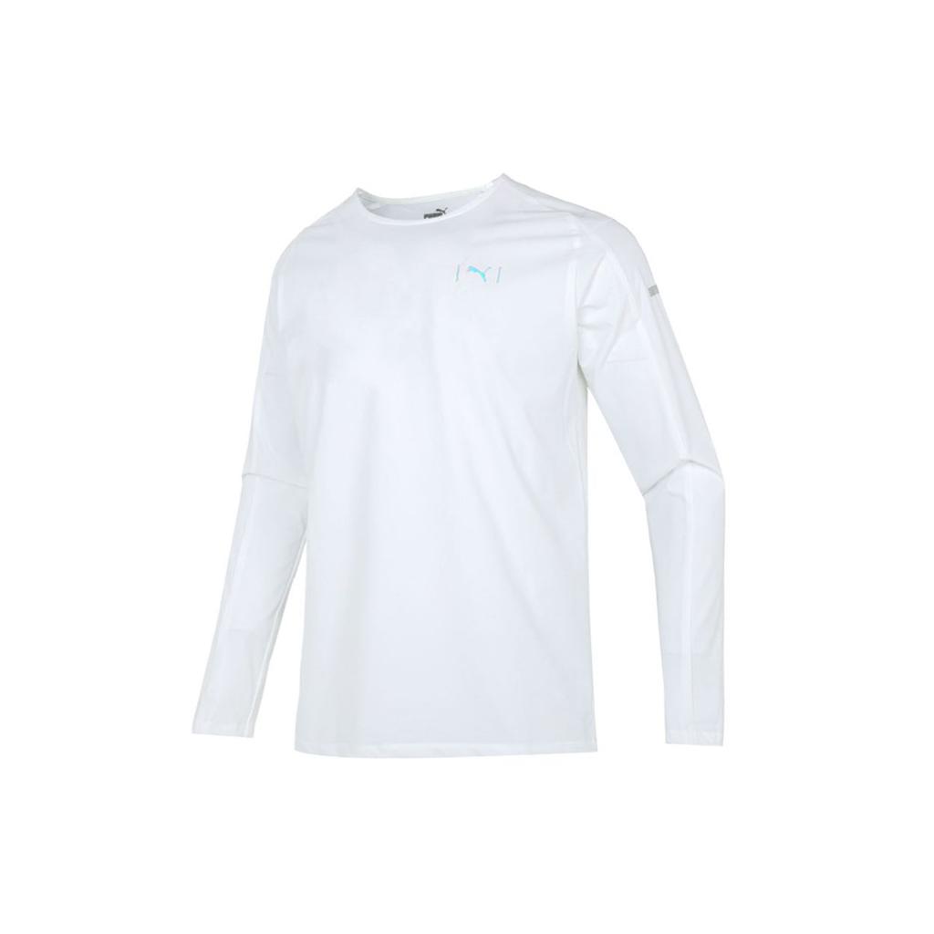 Puma Running Training Loose-Fit Breathable Long Sleeve T-Shirt Men Tops White 521010-02