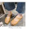 Gemstone Sparkling Jelly Mary Jane Shoes, Transparent Woven Hollow Flat Shoes, Waterproof and Non Slip, Cute Beach Pool Vacation Cooldown