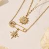 5A Zirconia Sparkle Eight-Pointed Star Sunflower Necklace - Elegant European & American Fashion Statement Piece