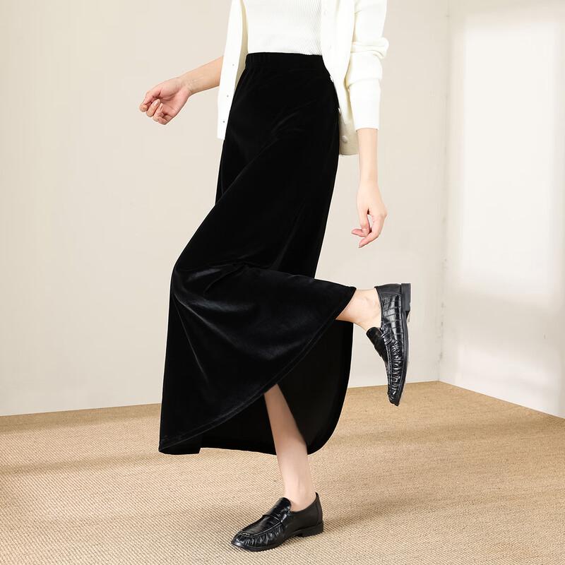 Женская винтажная бархатная юбка-миди TERRE BLEUE XL