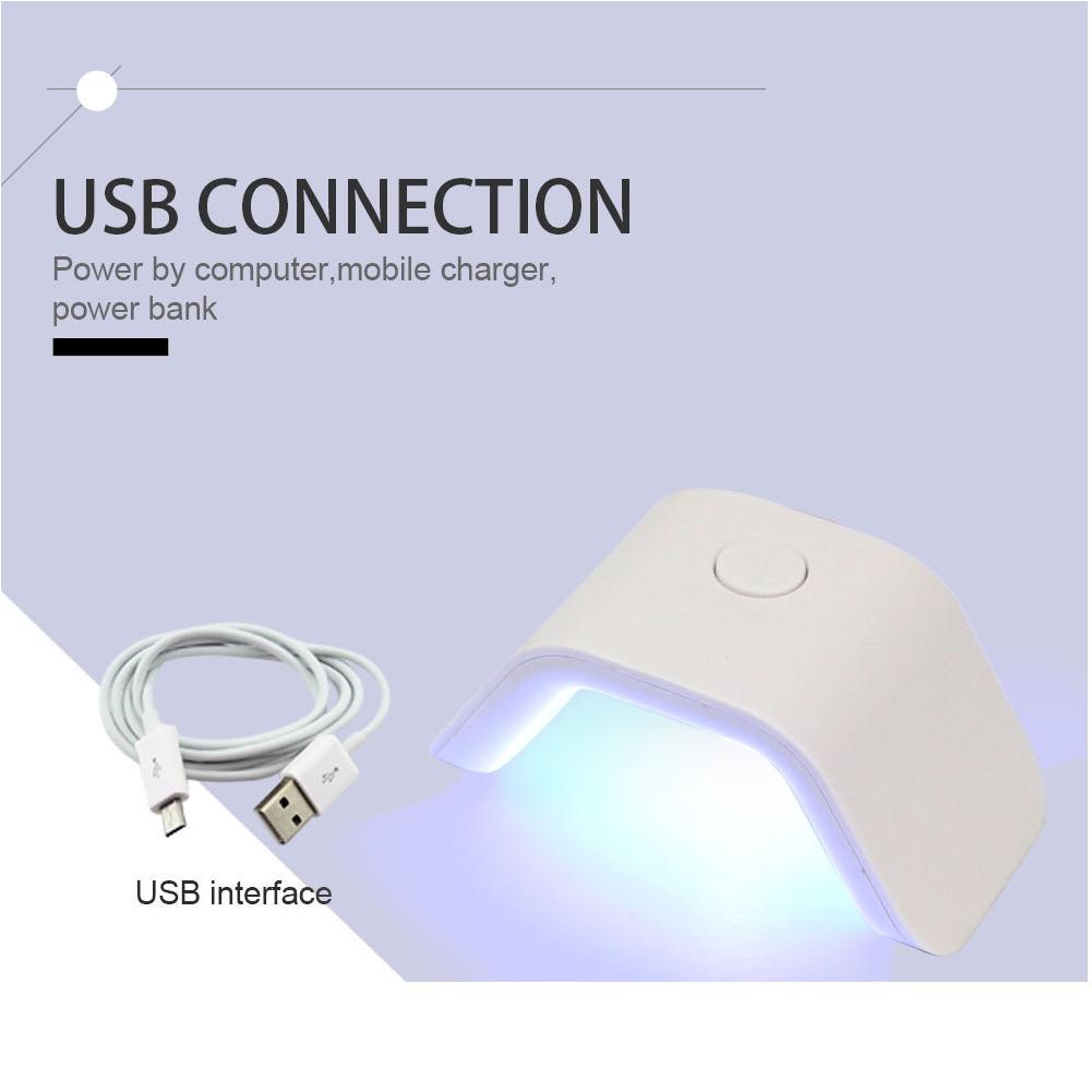 2W Ein-Finger UV Lampe Mini Maniküre Nagellack Trockner Nagelgel HärtungslampeWeiß