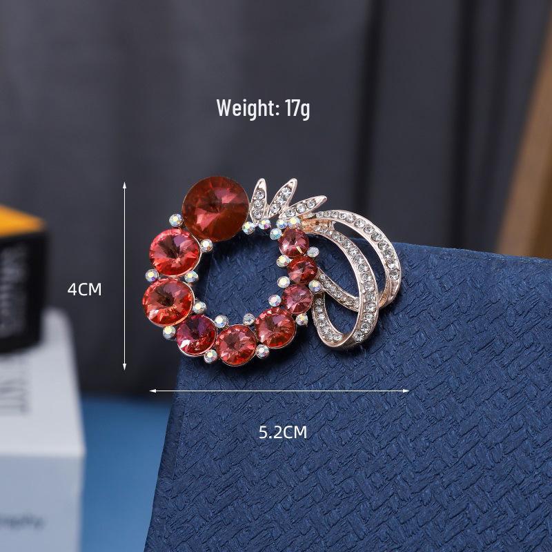 High-End Rose Red Chinese Flower Brooch: Classical Pin for Women's Qipao & Coat Accessories