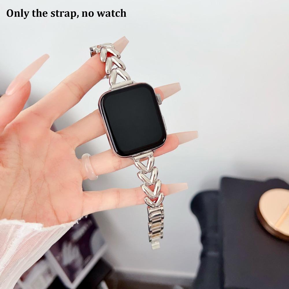 42mm 45mm 41mm Metal Band Fitness Tracker Strap for Apple Watch 10 Ultra 9 8 7 6 SE for Women Men