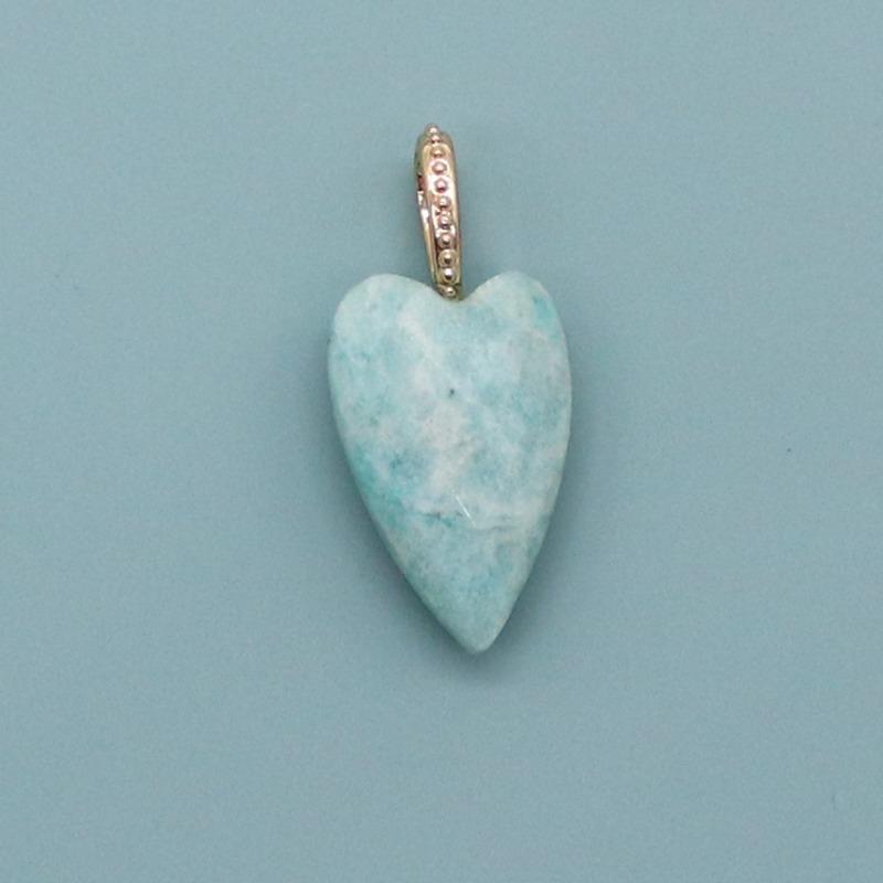 Hot-selling natural stone cut face heart-shaped picture stone pendant tiger's eye stone large ring pendant DIY jewelry accessories