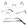 FEEL LIFE Reading Made In with Men's Glasses, Stylish, Rimless, Silver, Sabae, Japan, Case, FLM-004-1 +3.00