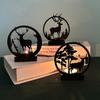 Iron Candle Holder Elk Candlestick Design Create Warm Romantic Atmosphere Christmas Ornament for Home Decoration