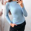 Long Sleeve Half High Neck Sweater Women's Pullover Solid Color Slim Knit Bottoming Shirt Elegant and Comfortable Women's Clothes