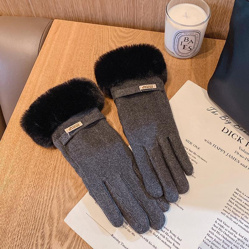 Winter Women's Velvet Thickened Warm and Cute Women's Cycling Cold Protection Cycling Windproof Touch Screen Skiing Winter Trend