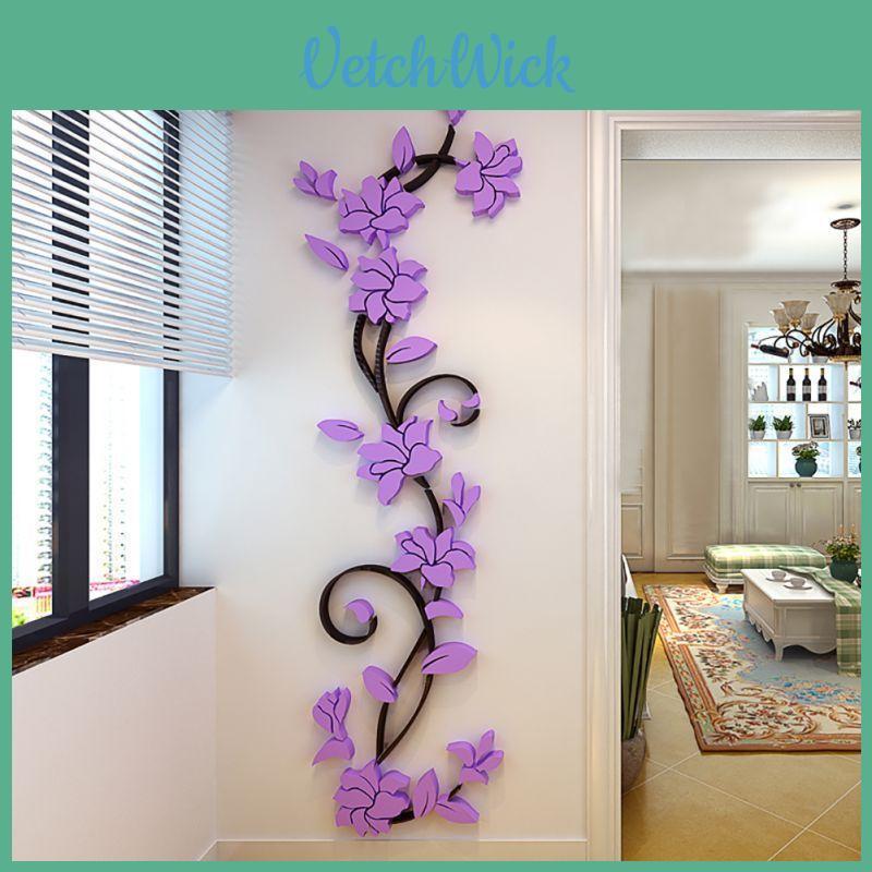 Flower 3d Decal Mirror Wall Sticker Diy Removable Art Mural Home Room Decor Gift