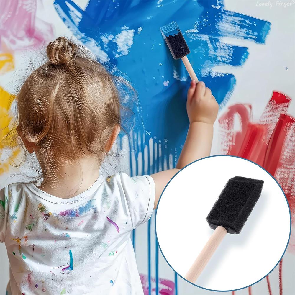 12 PCS Foam Paint Brushes, Sponge Brushes for Varnishes, Reusable Sponge Brushes with Wood Handles for Painting, Staining
