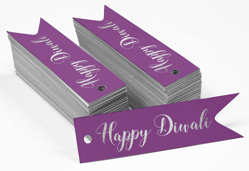Inkdotpot Pack Of 100 Happy Diwali Favor Paper Tags Craft Real Gold Foil Hang