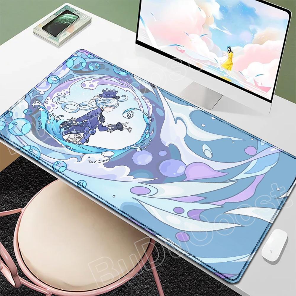 New Wallpaper Gamer Genshin Furina Mouse Pad Anime Gaming Mouse Pad HD Printing Table Pads Rubber Desktop XXL Mousepad Desk Mats
