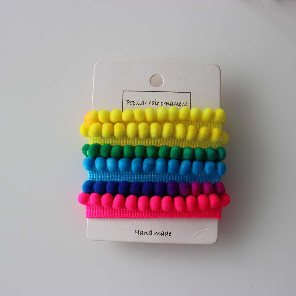 Rainbow Gradient Mini Pom-Pom Lace Trim - 1 Yard