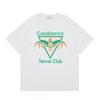 24 Casablanca Tennis Club Letter Print Short Sleeve T-Shirt Young Men Women