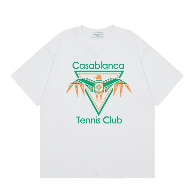 24 Casablanca Tennis Club Letter Print Short Sleeve T-Shirt Young Men Women