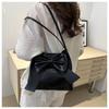 Japanese Solid Color Large Capacity Bow Tote Handbag: New Fashionable Simple Underarm Bag