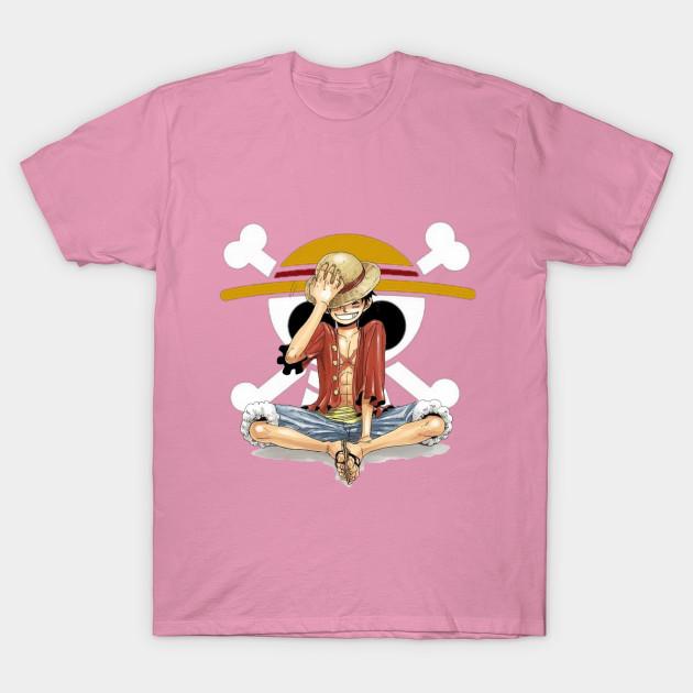 T-shirt Femme Luffy Pirates Harajuku Imprimé Kawaii T-shirt d'Été Manches Courtes Haut Tee Féminin L rose