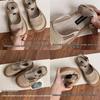 Women's Breathable Mesh Closed-Toe Linen Sandals - Hollow Design, Single Strap, Plus Size Available