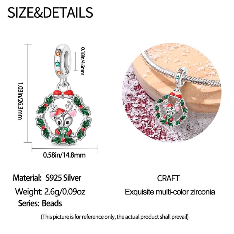 New In Fashion Copper Christmas Series Little Elk Charm Beads Fit 3Mm Original Bracelet Necklace For Women Diy Jewelry Gifts