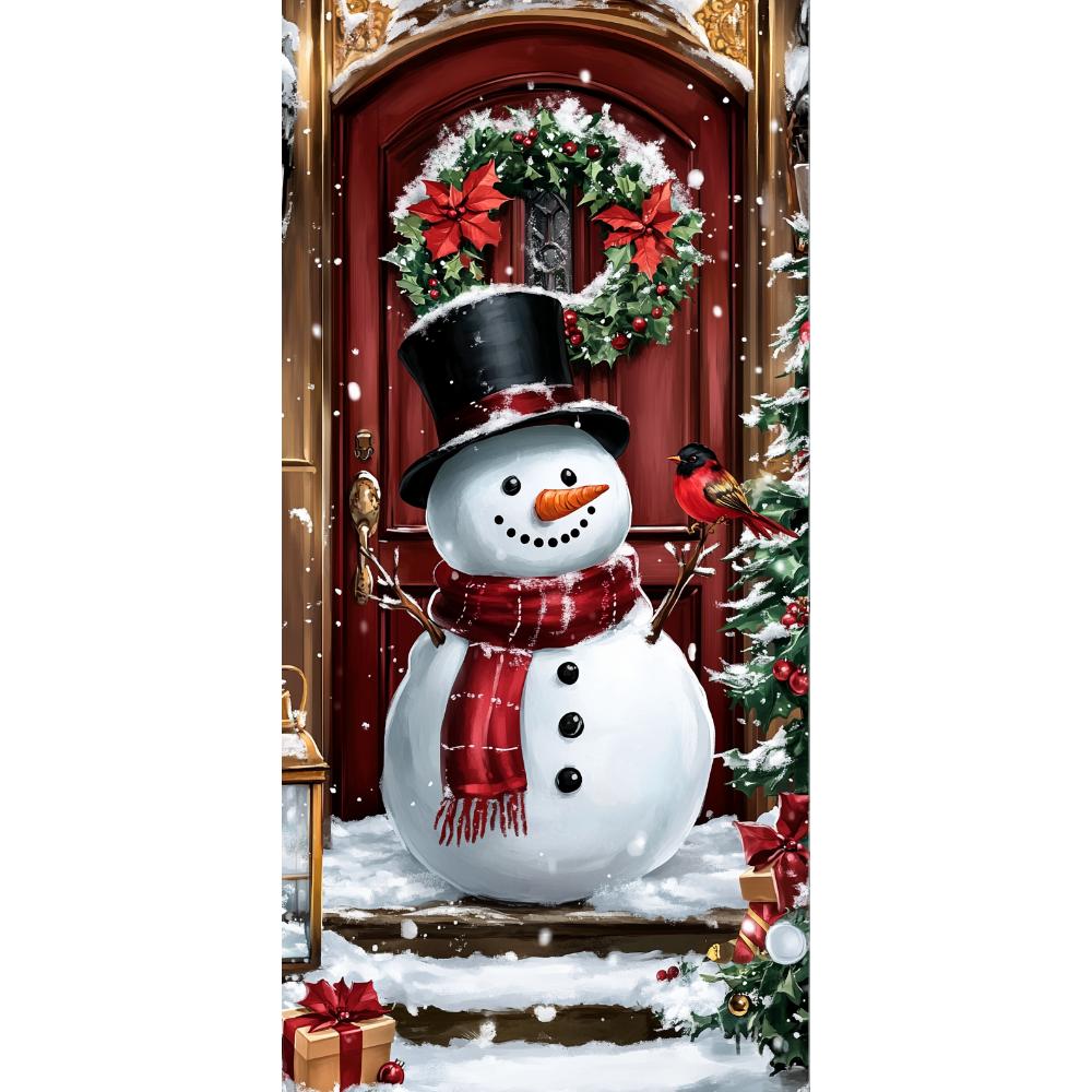 Christmas Door Lining Snowman Door Cover Christmas Outdoor Decorations For Home 2025 Ornaments Xmas Gifts 2026 New Year Decors
