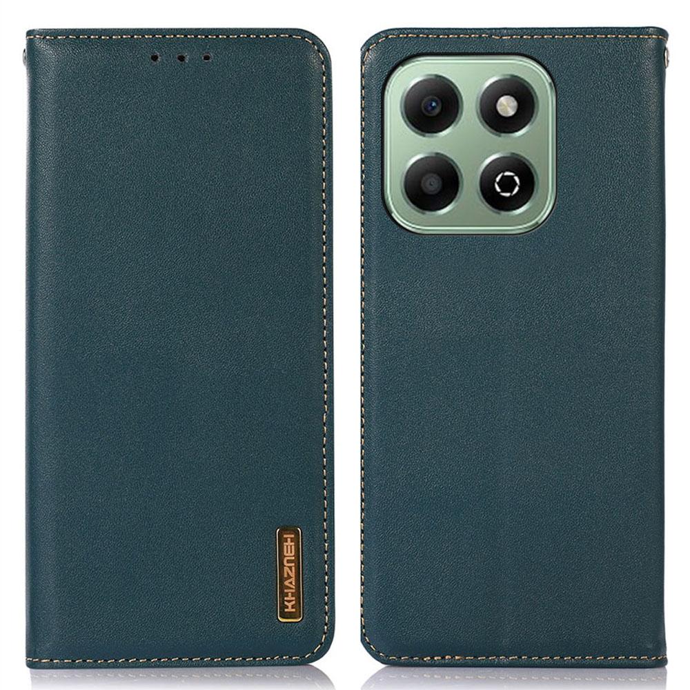 KHAZNEH For Honor X6b 4G Case Genuine Cow Leather Wallet Phone Cover Nappa Texture