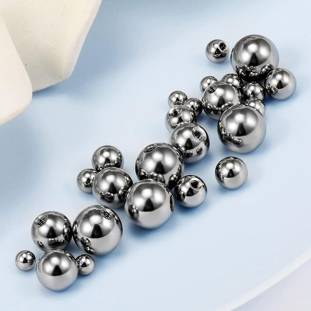 Pack of 25 Threaded Alloy Balls Professional Piercing Tool Suiatble for Industrial Barbell Tongue and Belly Piercings