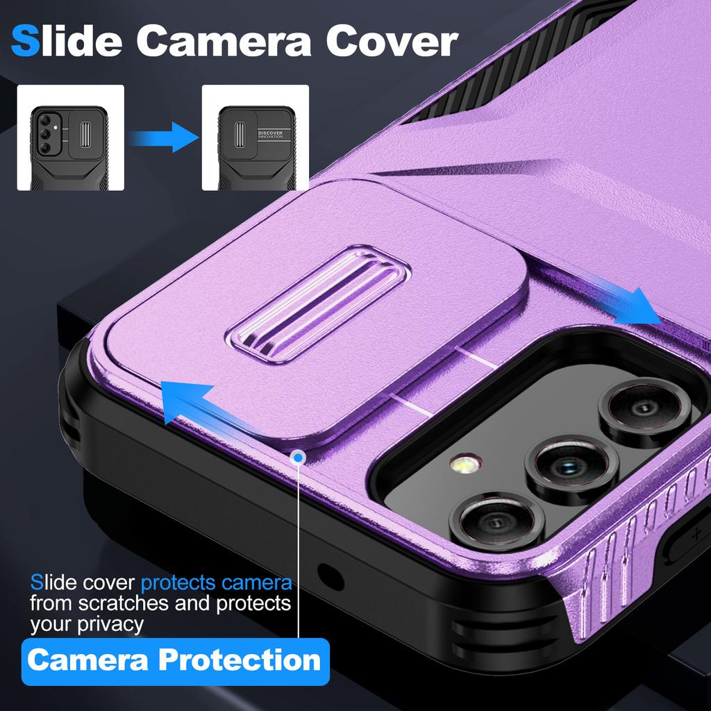 For Samsung Galaxy A14 5G Case Shockproof TPU+PC Phone Cover with Camera Lid