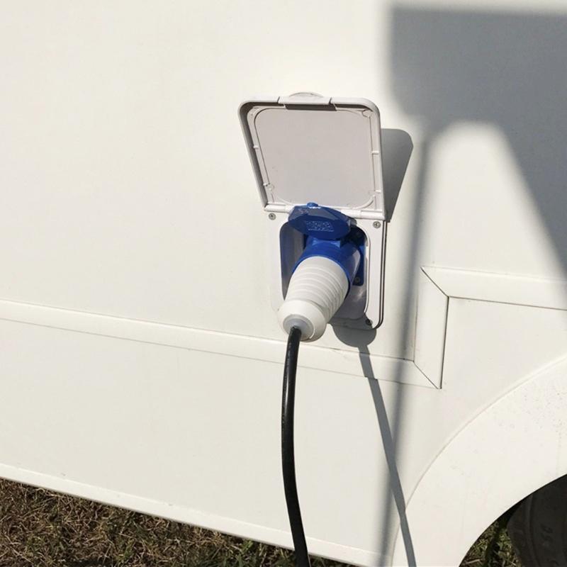 RV Generator Power Adapter 16AMP 3Pin 220V-250V Flush Hook Up Socket