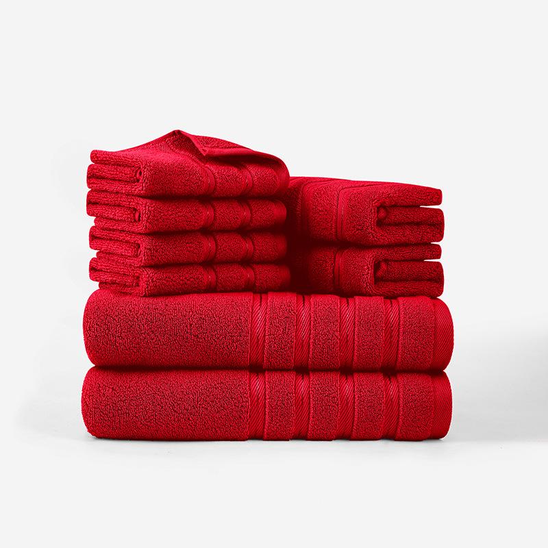 Plain Cotton Eight-piece Set of Towels 22 Towels 4 Square Towels, Promotional Embroidery Available