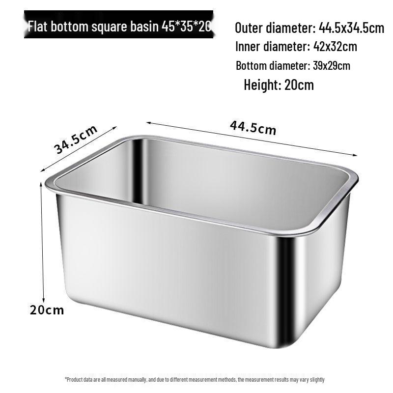 304 Stainless Steel Extra Large Deep Rectangular Self-Service Food Basin with Lid