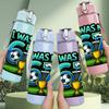 1PC I Was No Six Seven Trophy 750ml Color Plastic Sports Water Bottle Leakproof Flip Straw Lid Suitable for Sports Office Home Use