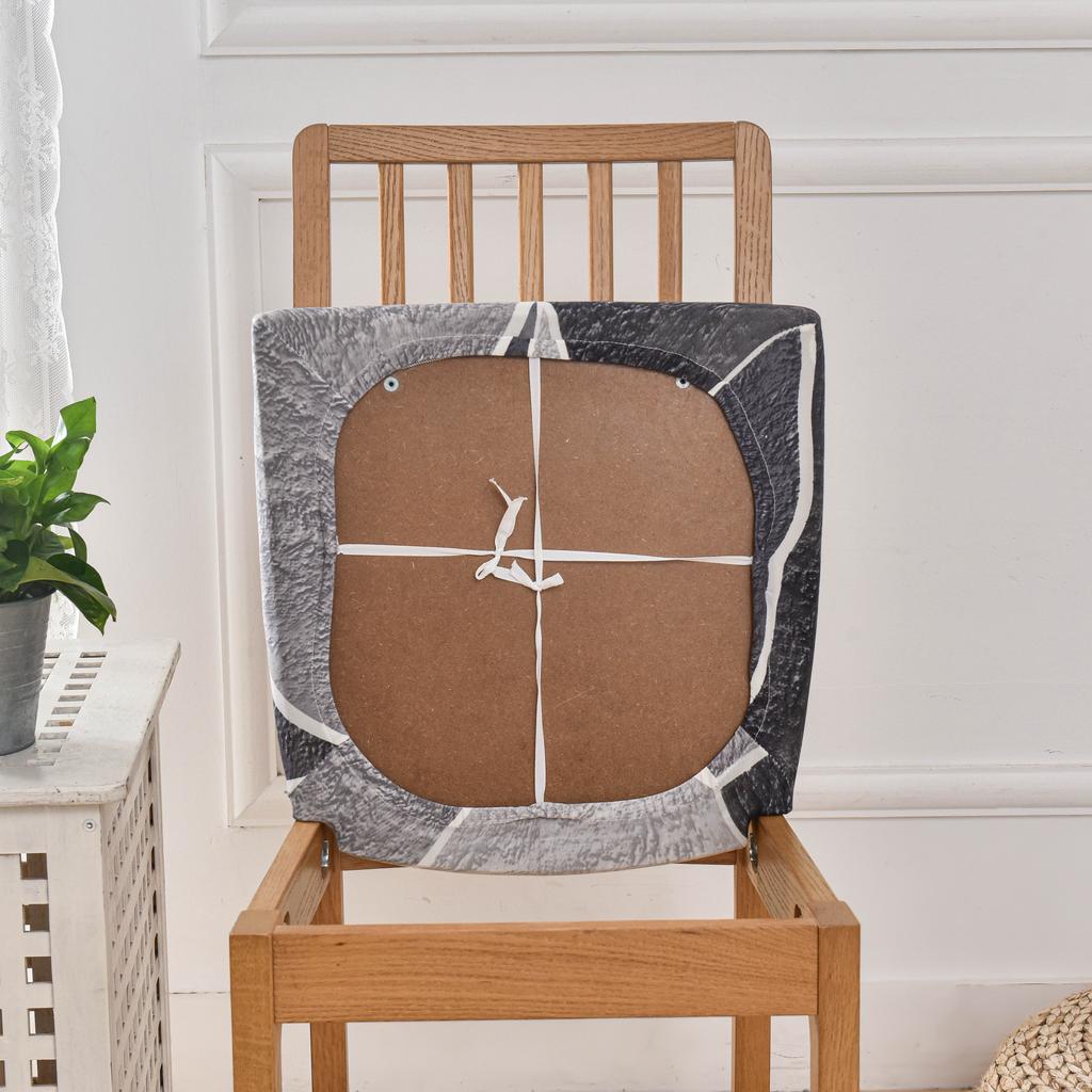 1Pc Elastic Chair Seat Cover Printed Spandex Dustproof Dining Room Chair Cushion Cover Anti Slip Chair  Cover