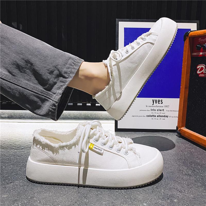2024 spring new men's shoes Korean version of Harajuku trendy shoes student casual shoes canvas shoes men's board shoes