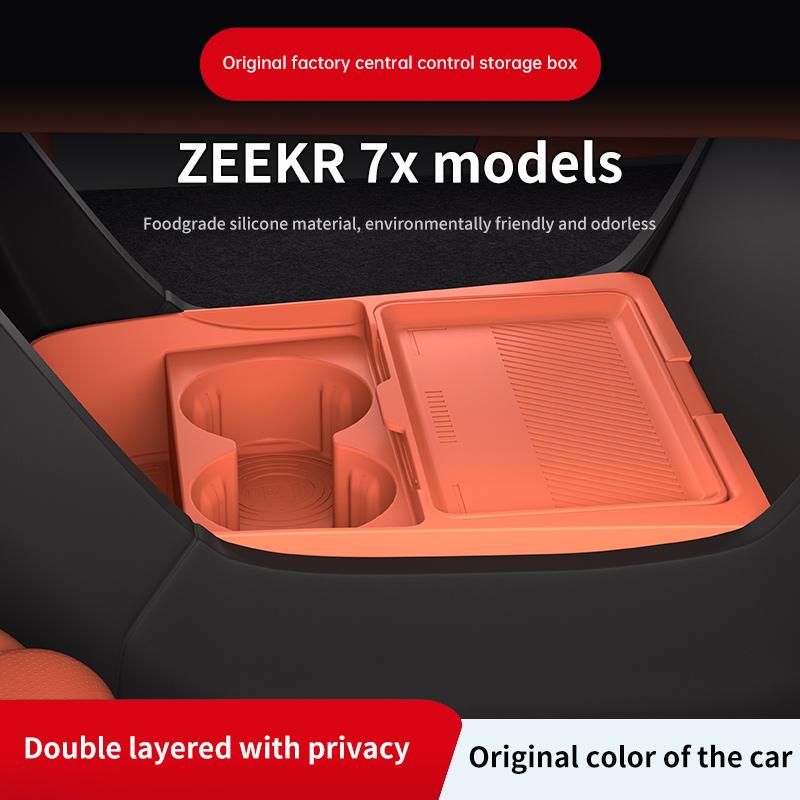 Suitable for 26 Models of Zeekr 7x Central Control Lower Storage Box Glasses Storage Box Storage Box Car Supplies Accessories