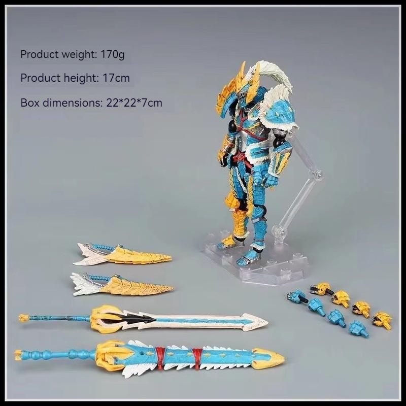 17CM MonsterHunter Lioleus Zinogre Articulated Action Figures Mecha Model Package Desktop Ornament Statue Playthings Boys Collectible Present