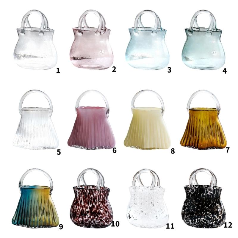 Verdickte Klare Glasvasen Handtaschenform Hülle Halten Blume Geeignet Für Haus Büro Dekoration Geburtstagsgeschenk