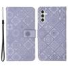 For Samsung Galaxy A35 5G Cell Phone Case Imprinted Ethnic Flower Leather Wallet Stand Cover
