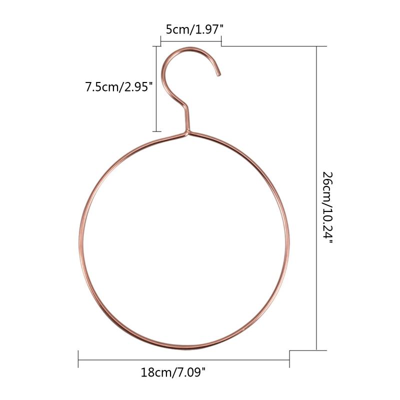 10pcs Iron Round Scarf Ring Hanger Belt Rack Non-Slip Tie Hanging Hooks Closet Organizer Storage Holder for Ties Scarves