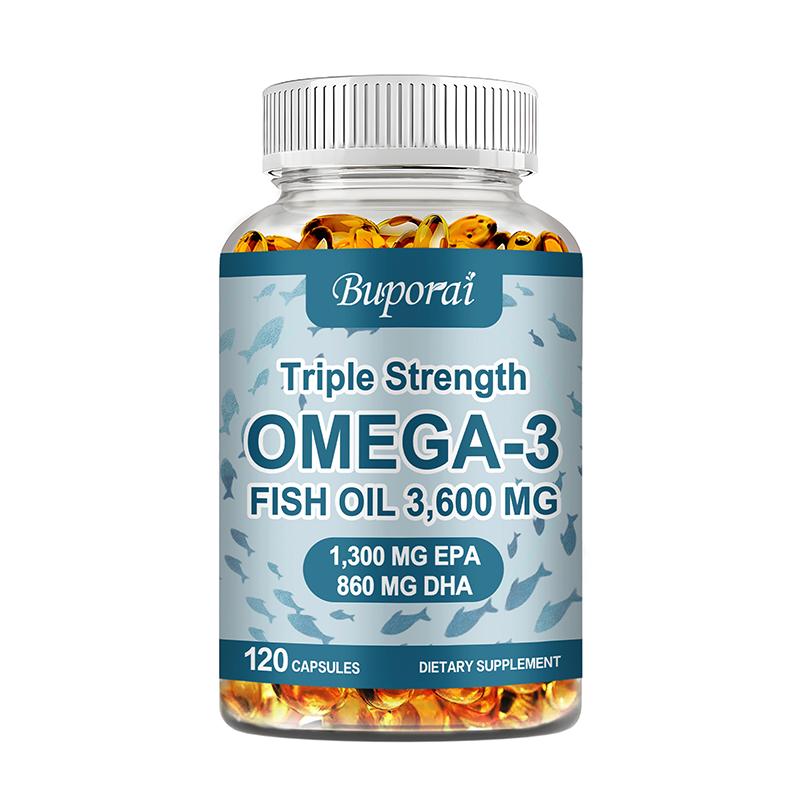 Capsule di Olio di Pesce Omega-3 3600mg - 3x Forza con EPA, DHA, Massima Potenza
