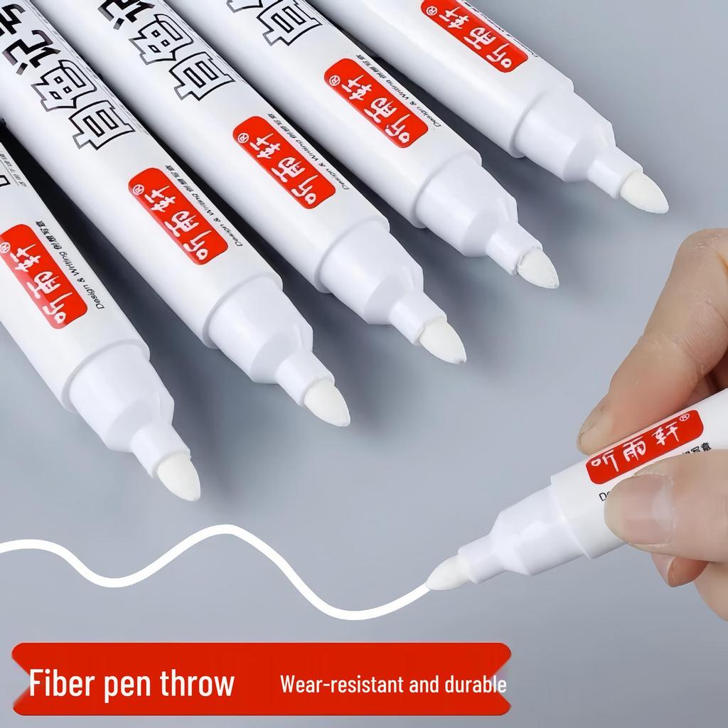 Tingyuxuan 1159 Quick-Drying White Oily Marker: Waterproof, Non-Fading, Wear-Resistant, Broad Tip.